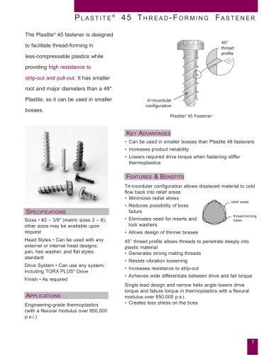 Plastite® 45 Thread-Forming Fastener