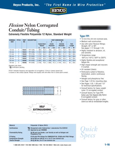 Flexicon Nylon Corrugated Conduit/Tubing Type FPI