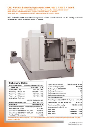 CNC Vertikalbearbeitungszentrum WMC L