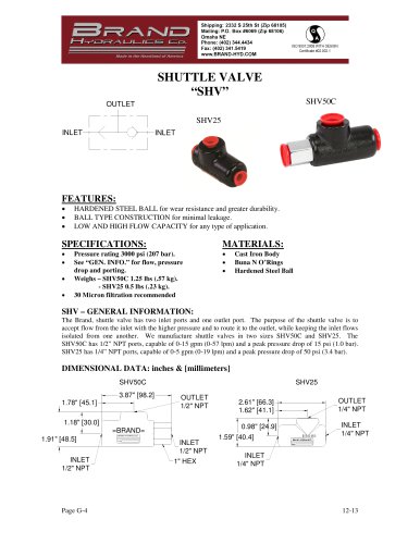 BRAND Hydraulics - SHV