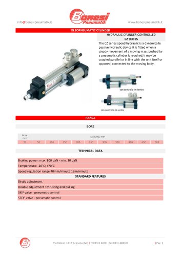 HYDRAULIC CYLINDER CONTROLLED CZ SERIES