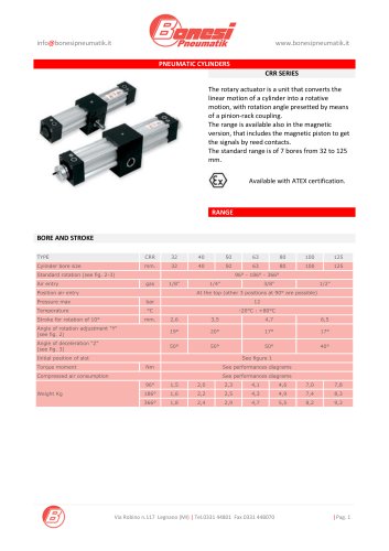 PNEUMATIC CYLINDERS CRR SERIES