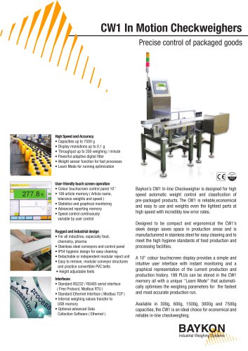 Baykon CW1 In Motion Checkweighers