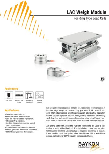 Baykon LAC Weigh Module For Ring Type Load Cells