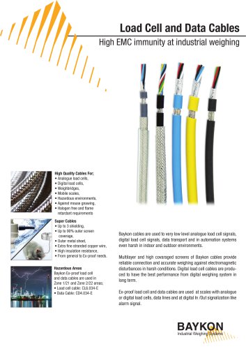 Baykon Load Cell and Data Cables