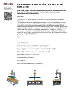 DIE PNEUMATIKPRESSE FÜR DEN BESCHLAG PDM-1 MINI (FÜR BÄNKE, KOPFTEILE)