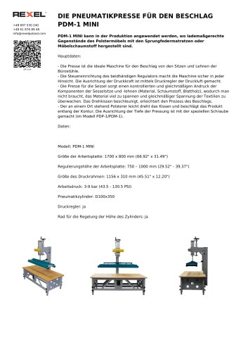 DIE PNEUMATIKPRESSE F&Uuml;R DEN BESCHLAG PDM-1 MINI (F&Uuml;R B&Auml;NKE, KOPFTEILE)