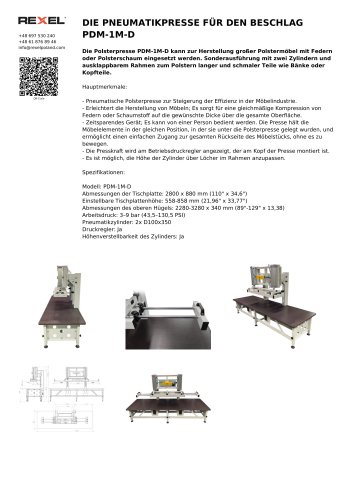 DIE PNEUMATIKPRESSE F&Uuml;R DEN BESCHLAG PDM-1M-D