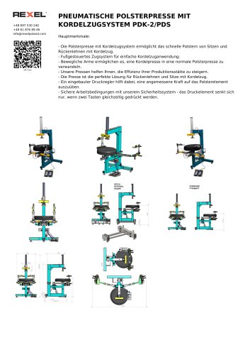 PNEUMATISCHE POLSTERPRESSE MIT KORDELZUGSYSTEM PDK-2/PDS