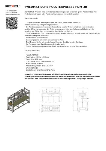 PNEUMATISCHE POLSTERPRESSE PDM-3B