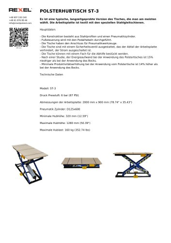 POLSTERHUBTISCH ST-3