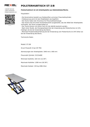 POLSTERHUBTISCH ST-3/B