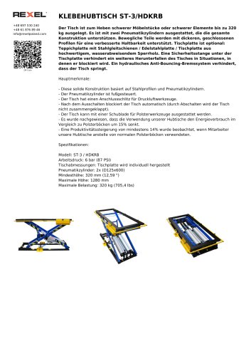 POLSTERHUBTISCH ST-3 HD KRB