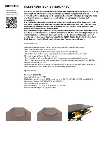 POLSTERHUBTISCH ST-3 HD KRB C