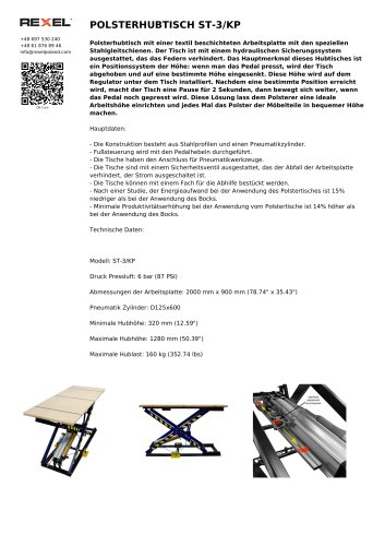 POLSTERHUBTISCH ST-3/KP