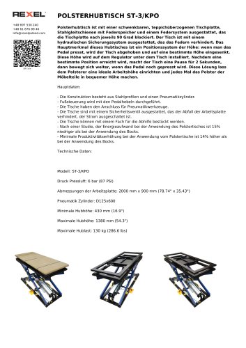 POLSTERHUBTISCH ST-3 KPO
