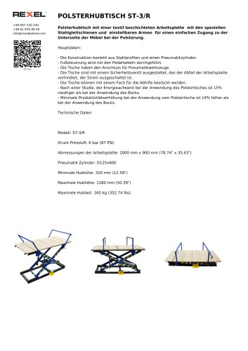 POLSTERHUBTISCH ST-3/R