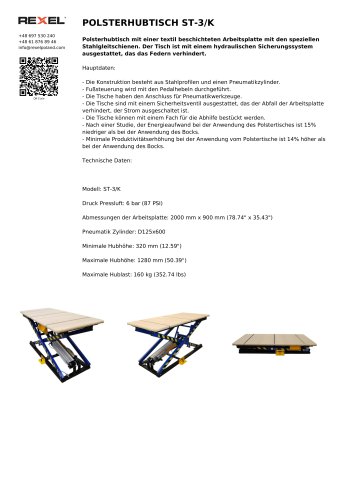 POLSTERHUBTISCH ST-3/R