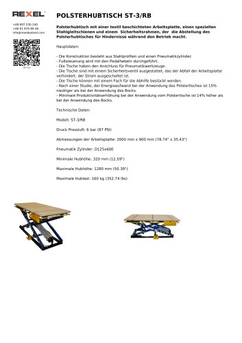 POLSTERHUBTISCH ST-3/RB