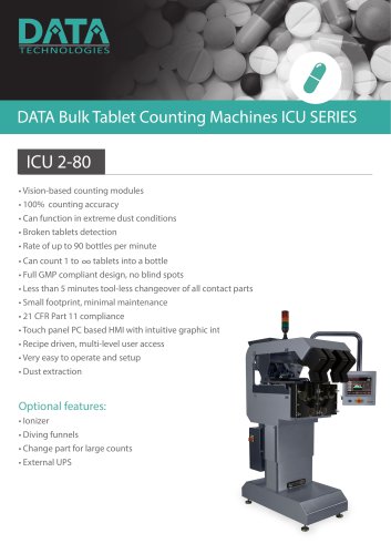 DATA Bulk Tablet Counting Machines ICU series