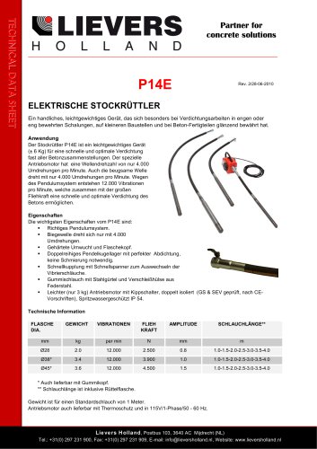 P14E ELEKTRISCHE STOCKRÜTTLER