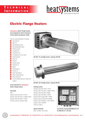 Electric flange heaters