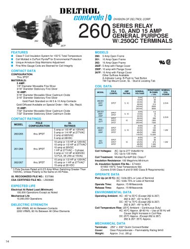 260 SERIES RELAY - GENERAL PURPOSE