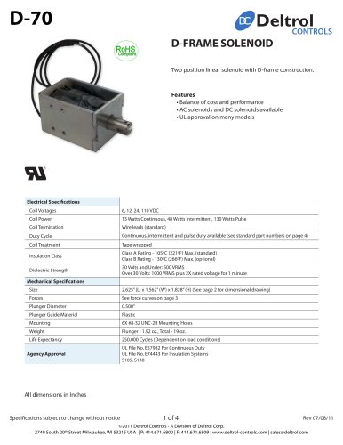 D-70 D-Frame Solenoid