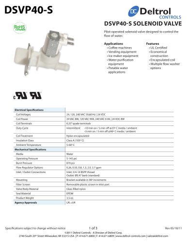 DSVP40-S Inlet Valve