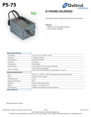 PS-75 D-Frame Solenoid