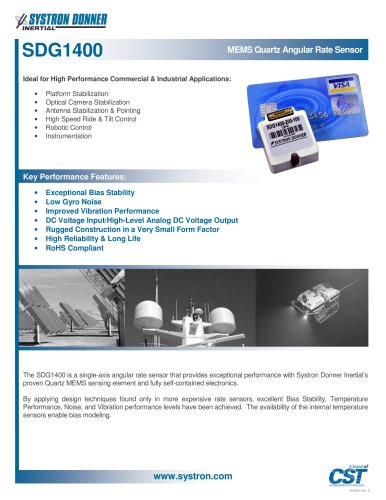 SDG1400 Single-Axis Analog Gyroscope (Non-ITAR)