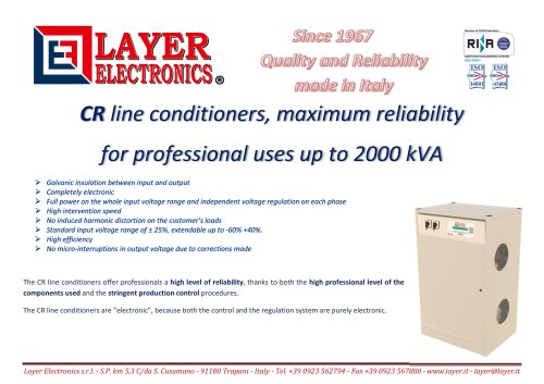 Line Conditioners CR series
