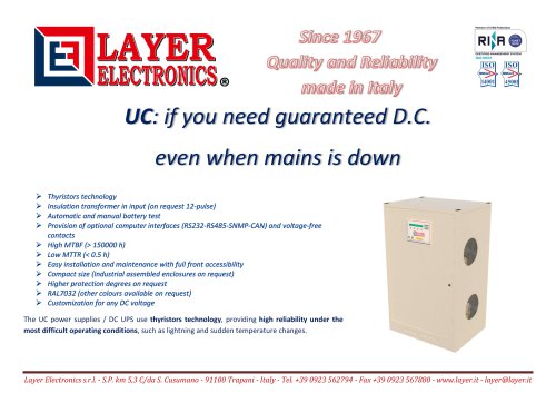 Power Supplies UC series