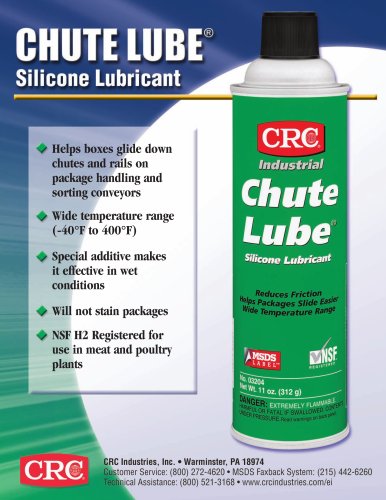 Chute Lube Sell Sheet