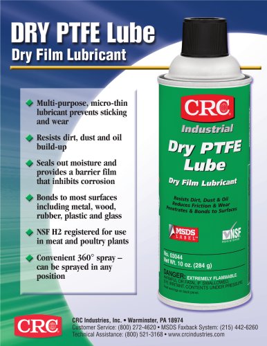 Dry PTFE Lube Sell Sheet