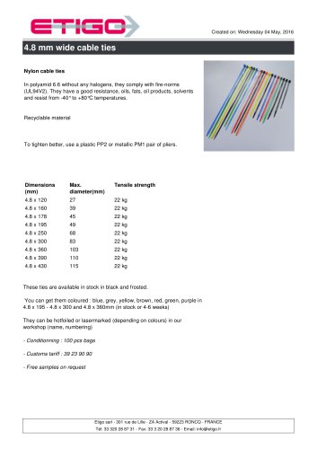 4.8 mm wide cable ties