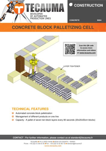 B004 Palletizing robot for concrete blocks