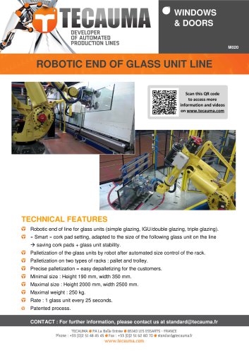 M020 Robotic glass palletizing