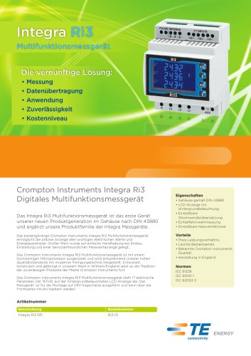 Crompton Instruments Integra Ri3 Digitales Multifunktionsmessgerät