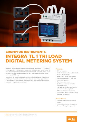 CROMPTON INSTRUMENTS INTEGRA TL 1 TRI LOAD DIGITAL METERING SYSTEM