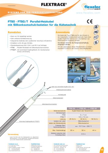 FLEXTRACE - FTSO - Parallel-Heizkabel mit Silikonkautschuk-Isolation für die Kältetechnik