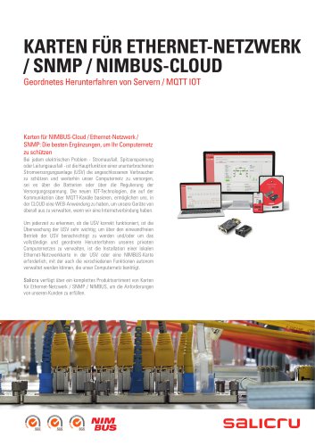 KARTEN FÜR ETHERNET-NETZWERK / SNMP / NIMBUS-CLOUD