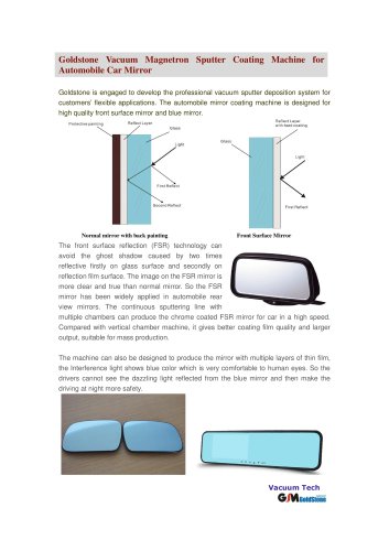 Goldstone Vacuum Sputter Coating Machine for Automobile Car Mirror