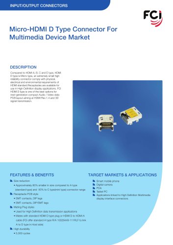 Micro-HDMI D Type Connector For Multimedia Device Market