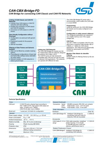 Data Sheet CAN-CBX-Bridge-FD