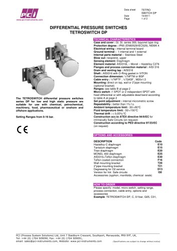 Differential Pressure Switch TETROSWITCH DP