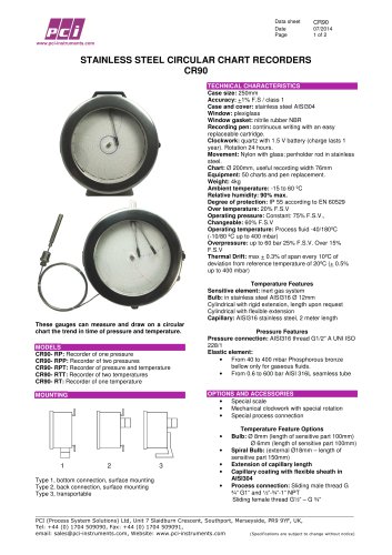 Stainless Steel Circular Chart Recorder CR90