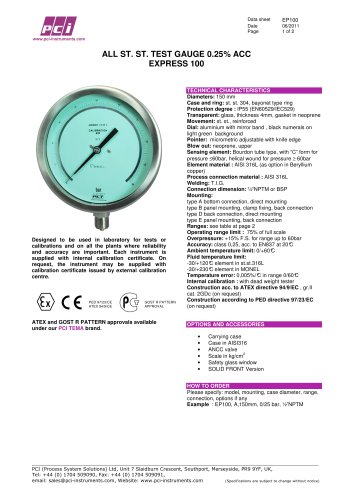 Test Gauge 0.25% acc EP100 (Express 100)