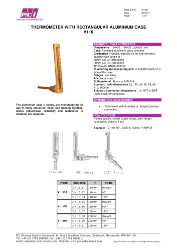 Thermometer with Rectangular Aluminium Case