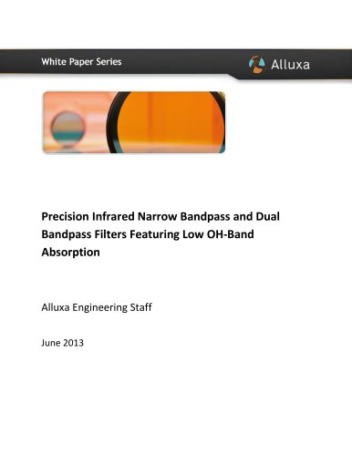 Precision Infrared Narrow Bandpass and Dual Bandpass Filters Featuring Low OH-Band Absorption